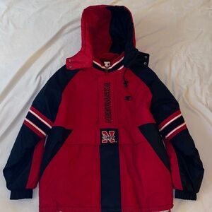Vintage Nebraska Huskers Puffer Quarter Zip Pullover (L)